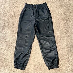 Forever 21 Shiny Black Joggers